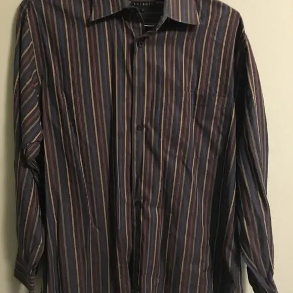 ROBERT TALBOTT MEN'S DRESS SHIRT, STRIPED, SZ L, EUC - Picture 4 of 6